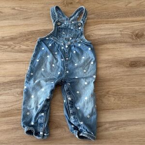Baby Gap Polka Dot Organic Cotton Denim Overalls